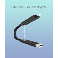 Miniatyrbild 7 av 9: 4-i-1 PD65W Datakabel Multi USB Laddningskabel: Kort EDC-kabel för Lightning, Typ C och A Black
