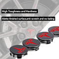 Miniatyrbild 2 av 5: 4 st Aero Hjulkapselset, Model 3 Hjulmutterkåpor, Hjulkapselset med Tesla-logotyp, Mutterkåpor för Tesla Model 3 Model Y (Röd)