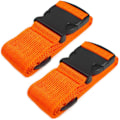 Miniatyrbillede 1 af 5: Kraftige bagagestropper til kufferter, pakkebælter, rejsetilbehør, justerbar taskestrop 2-pak Orange