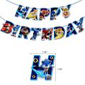 Miniatyrbild 3 av 6: Sonic Födelsedagstema Party Dekoration Tecknad Dragflagga Insats Ballong Set D