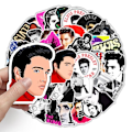 Pikkukuva 5 / 5: 50 kpl Elvis Presley Graffiti Vedenpitävät Tarrat Matkalaukku Kannettava Tietokone Skeittilauta Jääkaappi Kypärä Vesikuppi Tukkumyynti
