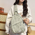 Miniatyrbillede 1 af 5: Ny brysttaske skuldertaske studentermode sports lille rygsæk dame crossbody taske Gr NO pendant Green