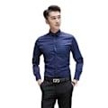 Miniatyrbilde 5 av 7: Langermet hvit skjorte for menn, koreansk stil, slim-fit, profesjonell skjorte, businessdress, arbeidsklær, bryllupskjole, hvit, for vår og høst White XL