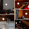 Miniatyrbild 5 av 6: Trycklampor Mini Touch Press Spotlights Inomhus Portabla LED Stick on Puck Lights Batteridrivna för Under Skåp Warm White