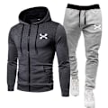 Miniatyrbild 1 av 7: 2023 Mode Träningsdräkt För Män Hoodie Fitness Gym Kläder Män Löparset Sportkläder Joggingbyxor Herr Träningsdräkt Vinterdräkt Sport Mörkgrå grå an w S Dark grey gray an w