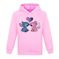 Miniatyrbild 1 av 2: Lilo och Stitch Hoodies Toppar Barn Pojkar Flickor Långärmad Casual Pullover Tröja Hooded Sweatshirt Julklappar Rosa 9-10 År