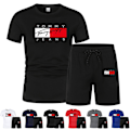 Miniatyrbild 5 av 7: Herrar TomyHilfige Sommar Casual Tracksuit Kortärmad Topp & Shorts Sportset Utomhus Träning T-shirts Shorts Sportkläder Navy Blue M