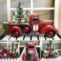 Miniatyrbild 3 av 8: Julröd lastbil med julgranar Heminredning Present