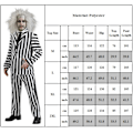 Miniatyrbild 6 av 6: Beetlejuice Halloween Cosplay Kostym Ghosty Randig Outfit Set Herr Fancy Dress M