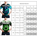 Miniatyrbild 3 av 3: Barn Pojkar Minecrafts Motiv T-shirt Kortärmad Grafisk Tryckt Topp Presenter B 120cm