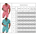 Miniatyrbild 7 av 7: 2-pack Herr Casual Sportkläder Gym Fitness Set Mode Sommar Kortärmad T-shirt Shorts Set Navy blue 3XL