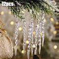 Miniatyrbild 2 av 7: 12 st DIY julgran istapp prydnader vinterdekorationer