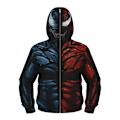 Miniatyrbild 1 av 4: Barn Pojkar Venom 3D Print Jacka Full Zip Rolig Hoodie Huva Mask Kappa Kläder Blue Red L