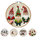 Miniatyrbild 4 av 4: DIY Julbroderikit, Handgjort för Vuxna och Barn, Stämplade Mönster för Nybörjare, Julbroderi, DIY-Kit, Handgjorda Hantverk D