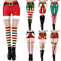 Miniatyrbild 2 av 11: Kvinnors jul leggings skinny tomtedräkt stretchbyxor D