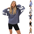 Miniatyrbild 8 av 9: Damer Blakely Hoodie Huvtröja Mode Långärmad Pullover Jumper Topp Blue M