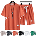 Miniatyrbild 5 av 7: Män Herr T-shirt Toppar + Shorts Byxor Sport Svettdräkt Sommar Casual Tracksuit Set Black 3XL