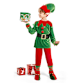 Miniatyrbild 6 av 8: Jultomte Kostymset för Pojkar i Sammet - Elfkläder för Klä upp sig - Jultomtekostym - Julkarnevalskostym 140cm
