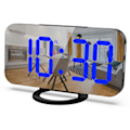 Miniatyrbild 3 av 3: Spegel LED-väckarklocka, Kreativ Väckarklocka Mobiltelefon Digital Hotellklockor Laddning Bild Elektronisk LED-display Alarmklockor