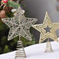 Miniatyrbilde 2 av 3: Juletrær Topper Stjerne Tre Topper Julestjerne Glitrende Stjerne Tre Topper Juletrær Dekorasjon Del (2stk-gull)