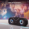 Miniatyrbild 4 av 7: Bluetooth-högtalare, bärbar trådlös Bluetooth 5.0-högtalare med LED-lampor för djup bas, stereohögtalare för subwoofer (svart)