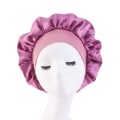 Miniatyrbillede 1 af 3: Flettet Bonnet til Kvinder Silke Bonnet til Søvn Søvnhat med Elastisk Bånd Nathat til Langt Hår Taro purple 1pcs