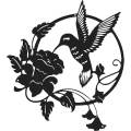 Miniatyrbillede 1 af 4: Rund Metal Kolibri Silhuet Vægskulptur, Metal Vægskulptur Trækunst Metal Fugl Have Vægskulptur Skilte, til Soveværelse Stue Kontor