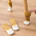 Miniatyrbillede 3 af 5: 4 stk. Bord- og Stolsfodbeskytter Klør Strikkede Sokker Lydløse Holdbare Anti-slip Måtte Hjemmemåtte