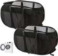 Foldable laundry basket, 2 pcs black, collapsible 58x36x36cm, with handles for bathroom and bedroom