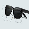 Miniatyrbillede 6 af 7: Foldbare Suncovers Solbriller Over Briller Sort sort black