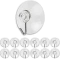 12 suction cup hooks, 40 mm diameter, transparent, with metal hooks, for bathroom, kitchen, wall t p