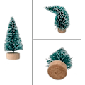 Miniatyrbillede 3 af 5: 50 stk. Mini Kunstige Juletræer (3,5/4,5/6,5/8,5 cm) Små Miniaturetræer Med Sneeffekt Grøn Julebord Dekoration Showcase DIY