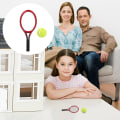Pikkukuva 2 / 5: 1 Set Mini House Tennismaila ja Tennispallo Mini-koriste Kuva-rekvisiitta Punainen 9x3.5cm Red 9x3.5cm