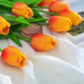 Miniatyrbillede 3 af 5: 30 stk. Kunstige Tulipanblomster Falske Tulipaner Buket Blomster Kompatibel Med Dekoration