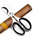 Miniatyrbillede 4 af 4: Super Sharp Dobbeltbladet Cigarklipper i Rustfrit Stål, Cigarsaks, Sølv