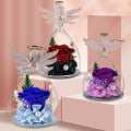 Miniatyrbilde 3 av 3: Angel Udødelig Rose Glassdeksel Julerosen Valentinsdag Ornamenter B