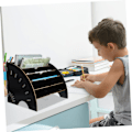 Miniatyrbillede 3 af 5: (sort) Hylde Kontor Opbevaringsreol Desktop Bogreol Træ Display Hylde Multifunktionel Kreativ Lille Bogreol Organizer