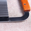 Miniatyrbilde 2 av 5: Frityrkutter i rustfritt stål, bølgeformet skiver med 2 trehåndtak