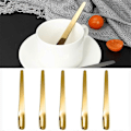 Miniatyrbillede 2 af 5: 5 stk. Teske Ske Rustfrit Stål Flad Ske Espressoske Dessert Lille Kaffeskefuld Mixer Røreske Kokkeplade 5pcs Black
