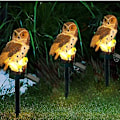 Pikkukuva 5 / 5: 2 kpl Puutarhakoristeet Vedenpitävä Solar LED Pöllö Nurmikkolamppu Ulkokäyttöön Patio Puutarha Luovat Aurinkolamput (vaaleanruskea) Light brown
