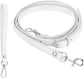 Justerbar axelremsväska i läder, vit/silver, 49 tum White/Silver