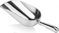 Round Bottom Cast Aluminum Scoop for Ice, Flour, and All-Purpose Use, Silver 25 cm