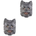 Miniatyrbild 2 av 2: 2 st Skrämmande Blodig Varghuvudmask Kostymrekvisita Mask Klänning-upp Tillbehör För Halloween Maskerad Cosplay Kostym 2pcs M