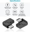 Pikkukuva 3 / 5: Suorakulmainen USB C -sovitin, 90 asteen USB C - USB Type-C uros-naaras