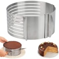 Miniatyrbilde 1 av 5: Bake Multi 7-lags Slicer Niveller, Passer til 16-20 cm Kaker, Rustfritt Stål Bakeform Tykkere Slicer