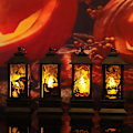 Miniatyrbillede 1 af 5: 4 stk. Mini Lanterner Dekorative til Midtpunkt: med Flimrende LED-Lys til Halloween Dekorationer, Bryllupsdekoration