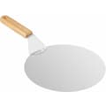 Miniatyrbillede 1 af 4: Rund pizzaspade med træhåndtag, rustfri stålplade 10 tommer YYV