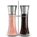 Miniatyrbilde 1 av 4: Premium Salt- og Pepperkvernsett med 2 stk. - To påfyllbare, rustfrie stålkvernere for sjøsalt og krydder med justerbare grove kverner -