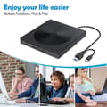 Miniatyrbillede 3 af 4: PUERSIT Ekstern DVD CD-brænder USB 3.0 Type-C Ultra Slim Bærbar Ekstern DVD ROM CD-brænder USB CD-afspiller