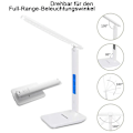 Miniatyrbillede 3 af 5: LED-bordlampe, Foldbar Dæmpbar Bordlampe Med Berøringsskærm/hukommelsesfunktion/vækkeur/temperatur Og Kalender, Til Kontor, Studie, Stue